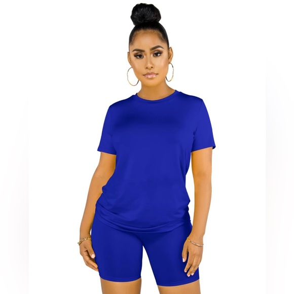 Biker Shorts Set ~ Blue - Picture 1 of 4